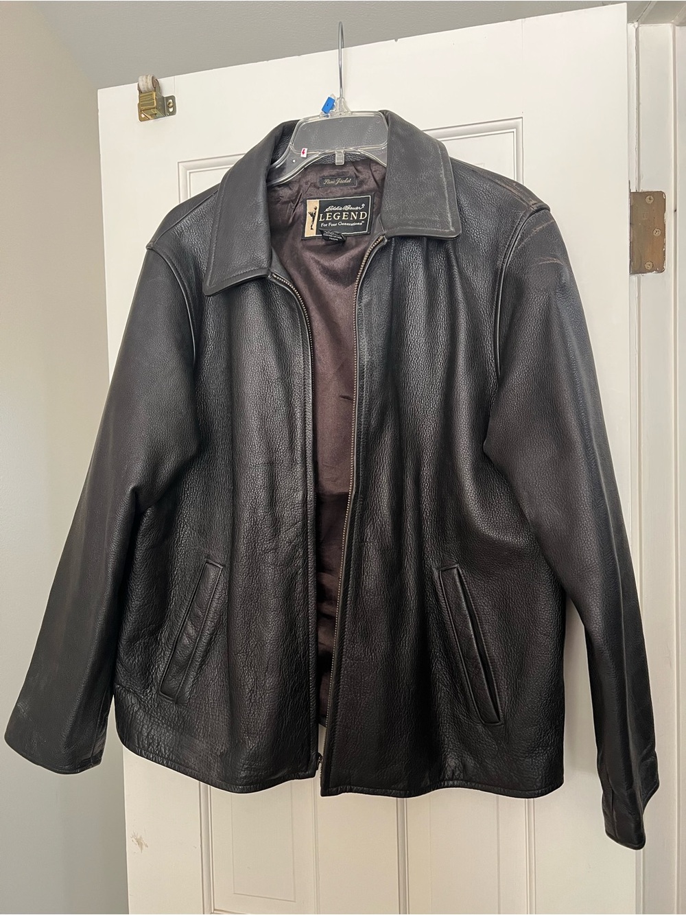 Women’s Black Leather Jacket - Classic Zip Front